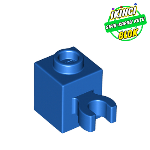 LEGO® 1 x 1 Dikey Çubuk Bağlantılı Modifiye Tuğla Mavi Sıfır