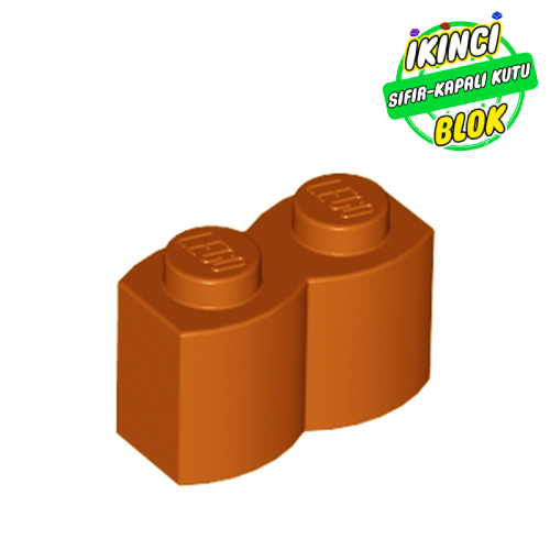 LEGO® 1 x 2 Kütük Desenli Tuğla Koyu Turuncu Sıfır