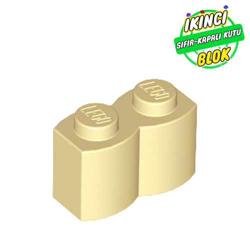 LEGO® 1 x 2 Kütük Desenli Tuğla Bej Sıfır