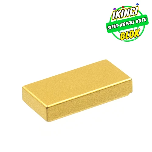 LEGO® Tile 1 x 2 with Groove Metalik Altın Sıfır