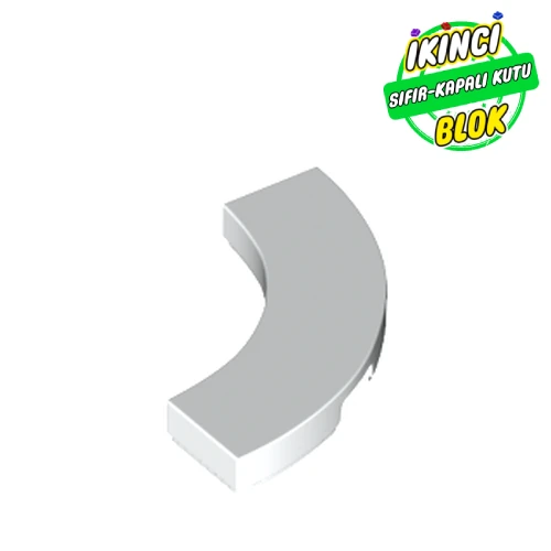 LEGO® Tile 3 x 3 Curved, Macaroni Beyaz Sıfır
