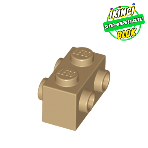 LEGO® 1 x 2 Çift Taraf Studlı Tuğla Koyu Bej Sıfır