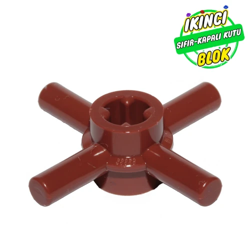 LEGO® Technic Axle Connector Hub with 4 Bars at 90°, Reinforced Axle Hole Kırmızımsı Kahverengi Sıfır