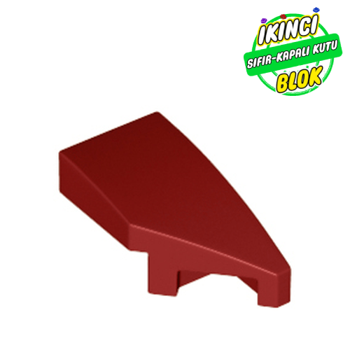 LEGO® 2 x 1 x 2/3 Eğimli Parça Sağ Koyu Kırmızı Sıfır