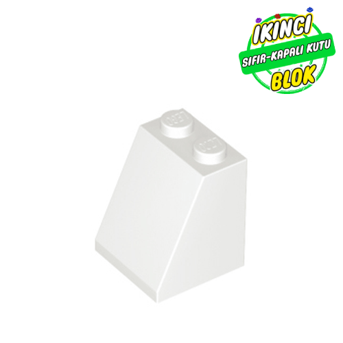 LEGO® 2 x 2 x 2 Alt Bağlantılı 65 Derece Eğimli Parça Beyaz Sıfır