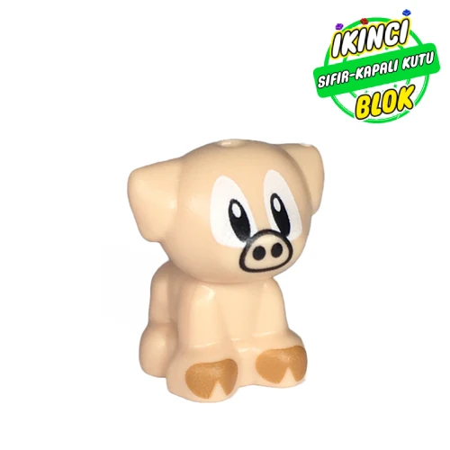 LEGO® Animal, Dog Pup / Pig with Medium Nougat Hoofs, Snout, Big Eyes print Açık Nugat Sıfır