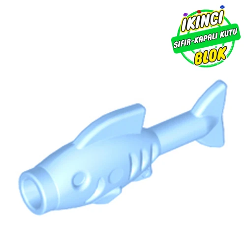 LEGO® Animal, Fish [Hollow Stud Mouth] Parlak Açık Mavi Sıfır