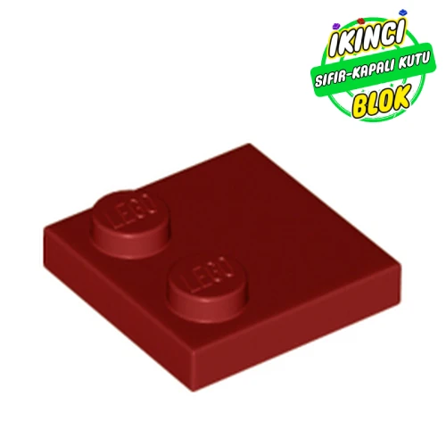 LEGO® Plate Special 2 x 2 with Only 2 studs Koyu Kırmızı Sıfır