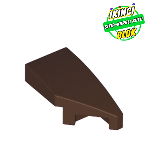 LEGO® 2 x 1 x 2/3 Eğimli Parça Sağ Koyu Kahverengi Sıfır