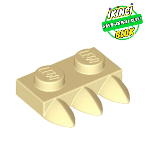 LEGO® 1 x 2 Plaka 3 Diş Desenli Bej Sıfır