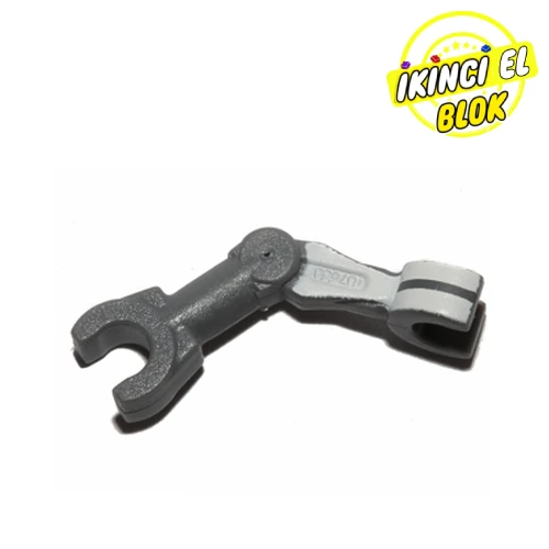 LEGO® Arm Mechanical [2 Clips at 90°] with White Pattern on Left Koyu Mavimsi Gri İkinci El