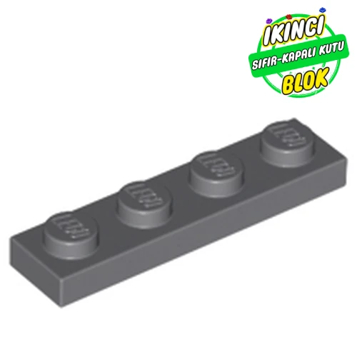 LEGO® Plate 1 x 4 Koyu Mavimsi Gri Sıfır
