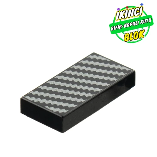 LEGO® Tile 1 x 2 with Carbon Fiber print Siyah Sıfır