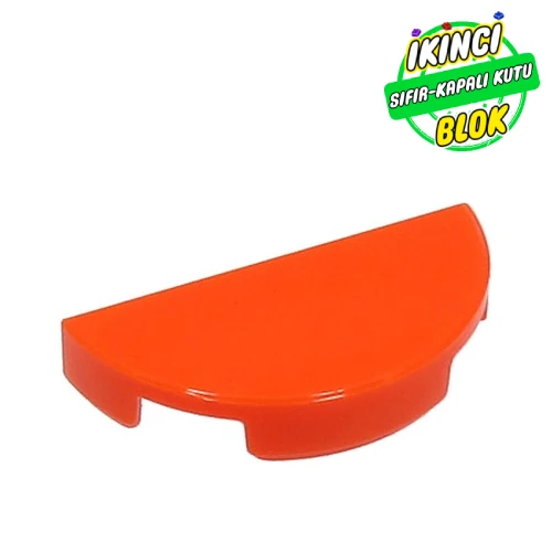 LEGO® Tile Round 1 x 2 Half Circle Kırmızımsı Turuncu Sıfır
