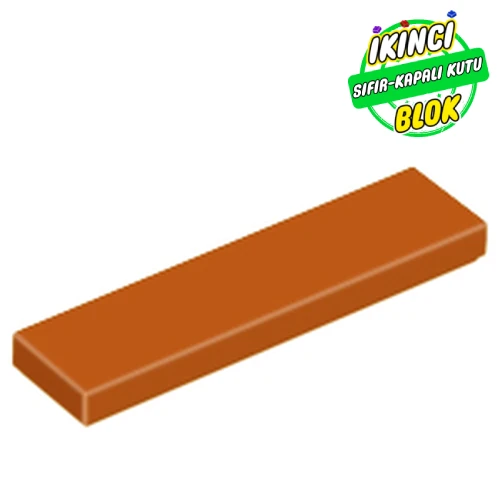 LEGO® Tile 1 x 4 with Groove Koyu Turuncu Sıfır