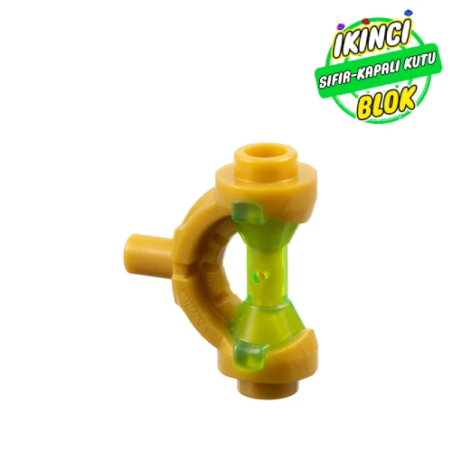 LEGO® Weapon Hilt with Bar, Hourglass Trans-Bright Green İnci Altın Sıfır