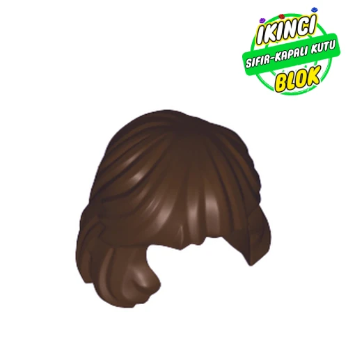 LEGO® Hair Mid-Length Combed Behind Ear Koyu Kahverengi Sıfır