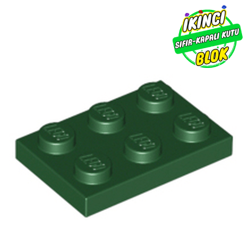 LEGO® 2 x 3 Plaka Koyu yeşil Sıfır