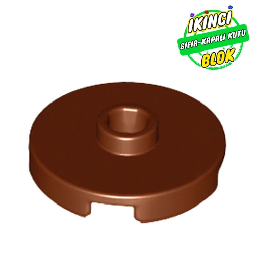 LEGO® Plate Special Round 2 x 2 with Center Stud (Jumper Plate) Kırmızımsı Kahverengi Sıfır