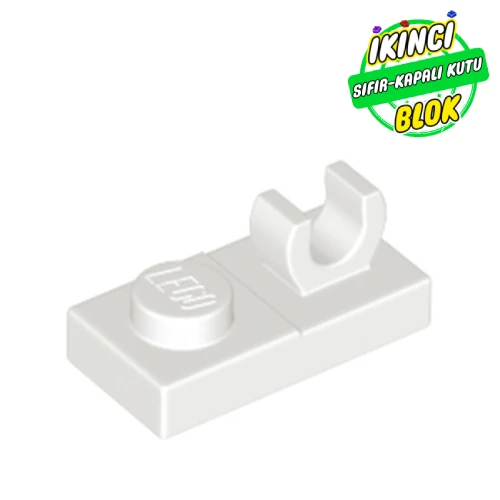 LEGO® Plate Special 1 x 2 [Open O Top Clip] Beyaz Sıfır