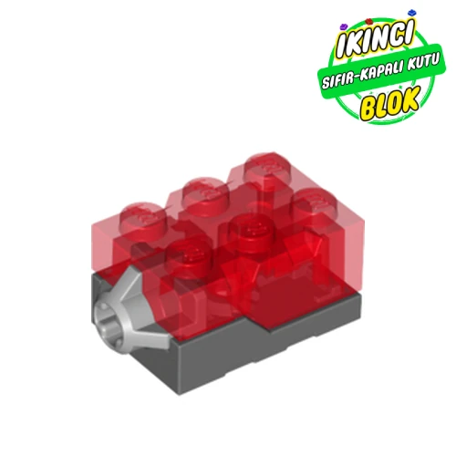 LEGO® 2 x 3 x 1 1/3 Işıklı Brick Şeffaf Kırmızı Sıfır