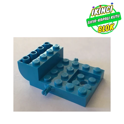 LEGO® Vehicle Base, Carriage 4 x 6 x 1 2/3 with Wheel Clip Pins Koyu Azur Sıfır