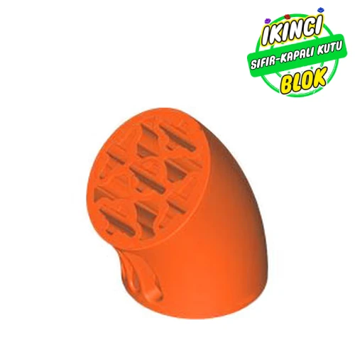 LEGO® Brick Round 3 x 3 D. Tube with 45° Elbow and Axle Holes (Crossholes) at Each End Kırmızımsı Turuncu Sıfır