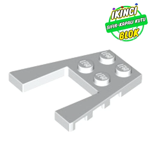 LEGO® Wedge Plate 4 x 4 with 2 x 2 Cutout Beyaz Sıfır