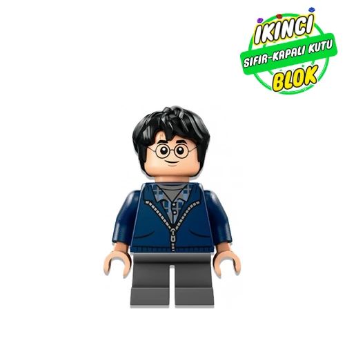 LEGO® Minifigür Harry Potter, Dark Blue Jacket with Zipper, Short Legs Sıfır hp495