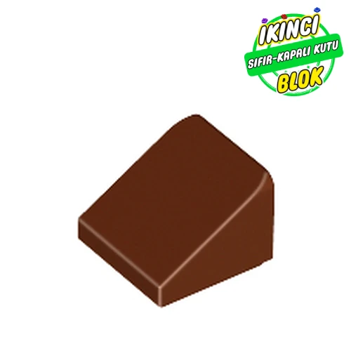 LEGO® 1 x 1 x 2/3 Eğimli Tuğla Kızıl Kahverengi Sıfır