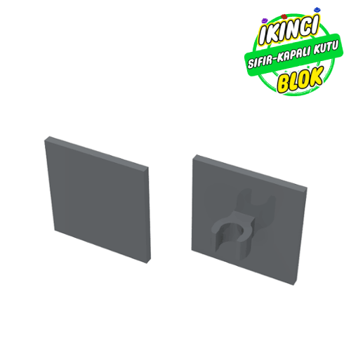 LEGO® 2 x 2 Kare Düz Plaka Arka Clipsli Koyu Mavimsi Gri Sıfır