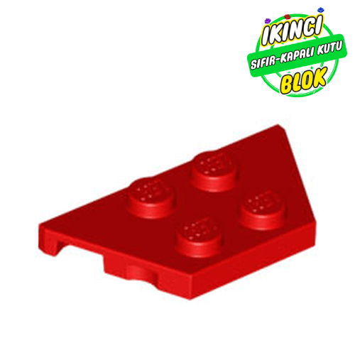 LEGO® 2 x 4 Köşe Plaka Kırmızı Sıfır