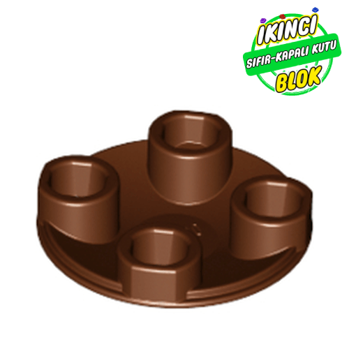 LEGO® 2 x 2 Kavisli Yuvarlak Altlı Tekne Studu Kızıl Kahverengi Sıfır