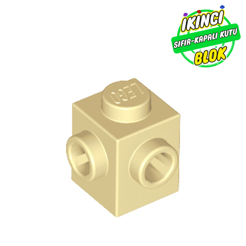 LEGO® 1 x 1 2 Yan Açık Bağlantılı Tuğla Bej Sıfır