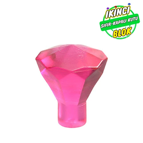 LEGO® Rock 1 x 1 Jewel / Gem 24 Facet Şeffaf Koyu Pembe Sıfır