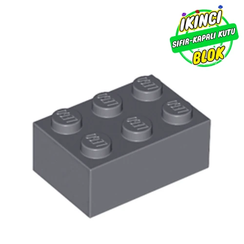 LEGO® Brick 2 x 3 Koyu Mavimsi Gri Sıfır