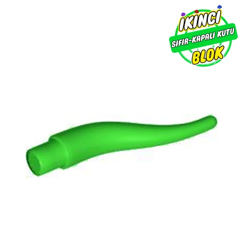 LEGO® Animal Body Part, Horn (Cattle) / Tentacle / Vine / Branch / Tongue - Long Parlak Yeşil Sıfır