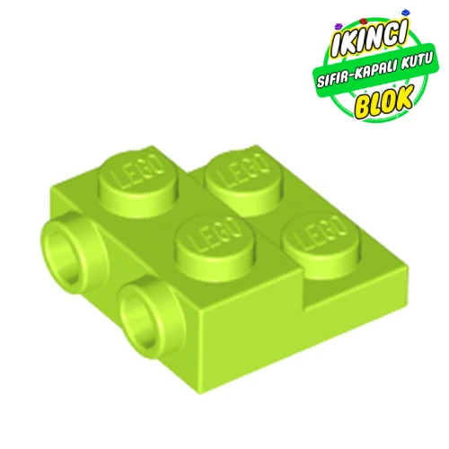 LEGO® Plate Special 2 x 2 x 2/3 with Two Studs On Side and Two Raised Limon Yeşili Sıfır