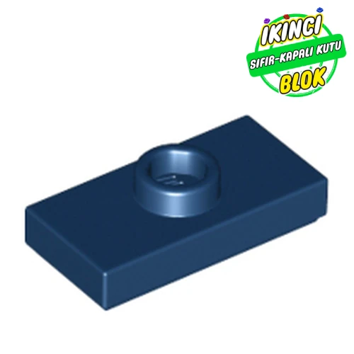 LEGO® Plate Special 1 x 2 with 1 Stud with Groove and Inside Stud Holder (Jumper) Koyu Mavi Sıfır