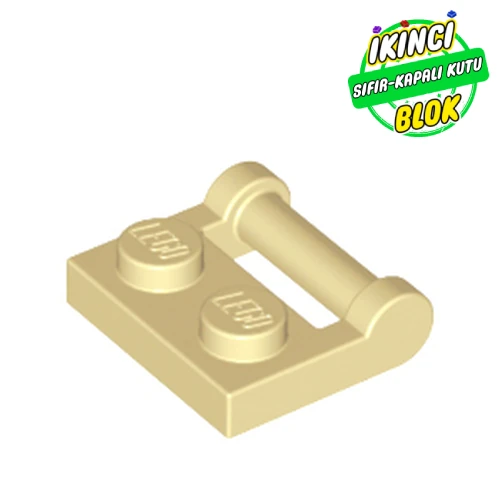 LEGO® Plate Special 1 x 2 [Side Handle Closed Ends] Bej Sıfır