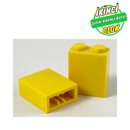 LEGO® Brick 1 x 2 x 2 with Inside Axle Holder Sarı Sıfır