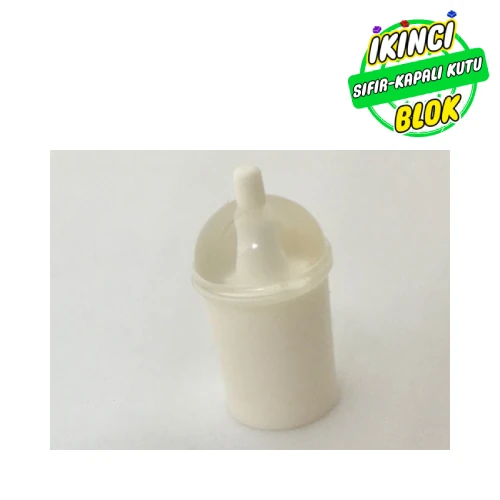 LEGO® Equipment Cup and Straw with Trans Clear Dome Lid [Plain] Beyaz Sıfır