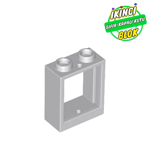 LEGO® Window 1 x 2 x 2 Flat Front Açık Mavimsi Gri Sıfır