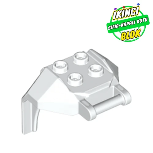 LEGO® Plate Special, 2 x 2 Studs and Handle, Closed Ends (Mech Chest Plate / Armor) Beyaz Sıfır