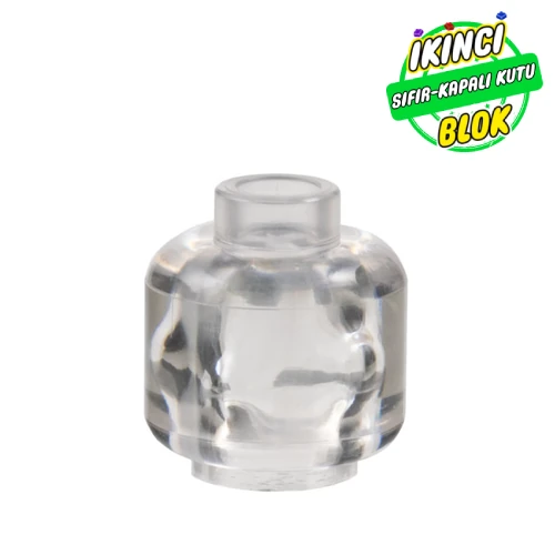 LEGO® Minifig Head [Plain] [Vented Stud - 2 Holes] Şeffaf Sıfır
