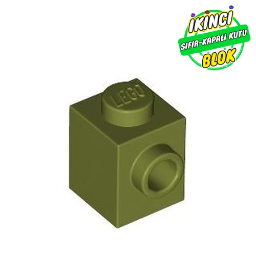 LEGO® 1 x 1 Tek Taraf Açık Stud Tuğla Zeytin Yeşili Sıfır