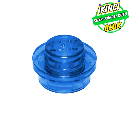 LEGO® 1 x 1 Kavisli Plaka Şeffaf Koyu Mavi Sıfır
