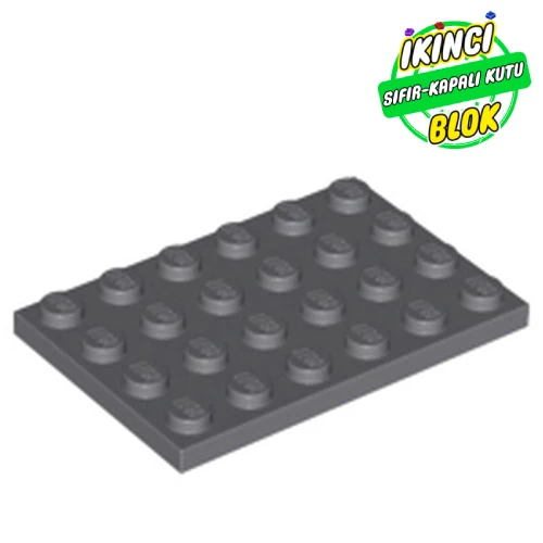 LEGO® Plate 4 x 6 Koyu Mavimsi Gri Sıfır