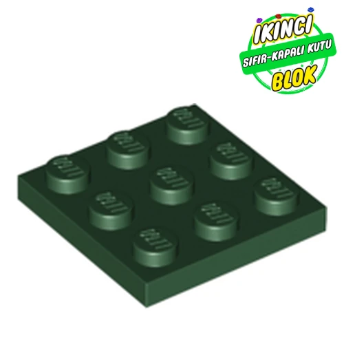 LEGO® Plate 3 x 3 Koyu Yeşil Sıfır