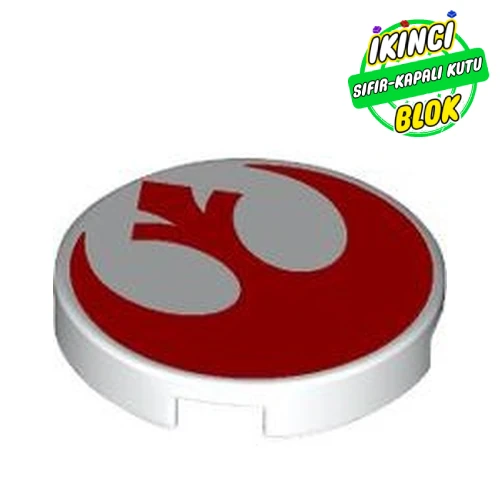 LEGO® Tile Round 2 x 2 with Red Rebels Sign print Beyaz Sıfır
